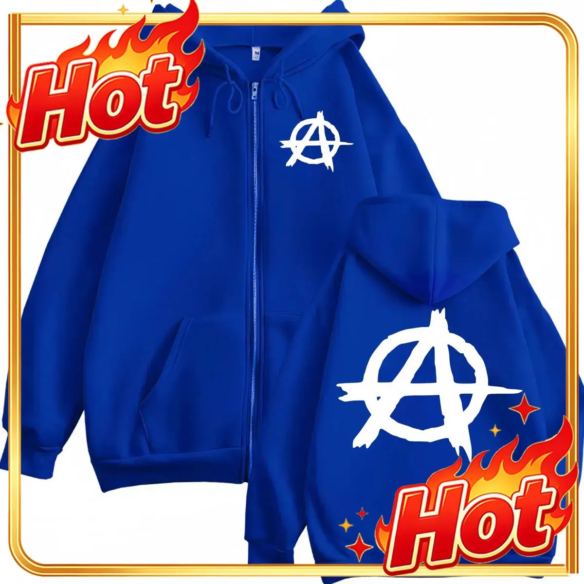 Mens Fashion Zip Up Hoodies - TV-serie Sons of Anarchy Logo Rits