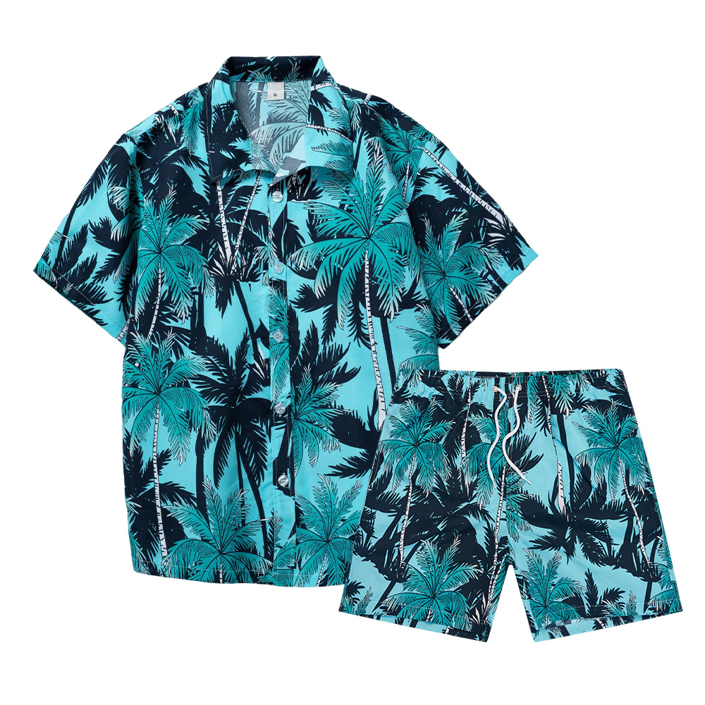 Mens Fashion Clothes - Hawaiiaanse kokospalm 3D print heren overhemd