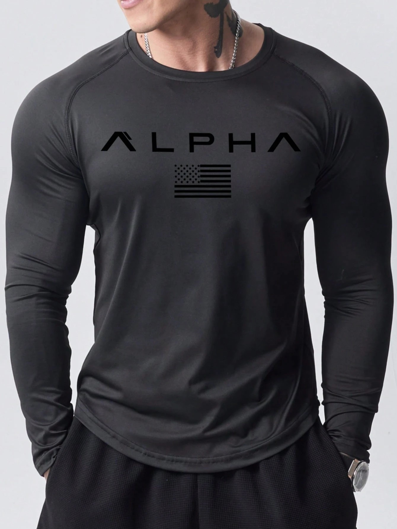 Mens Fashion Clothes - Nieuw heren T-shirt met lange mouwen