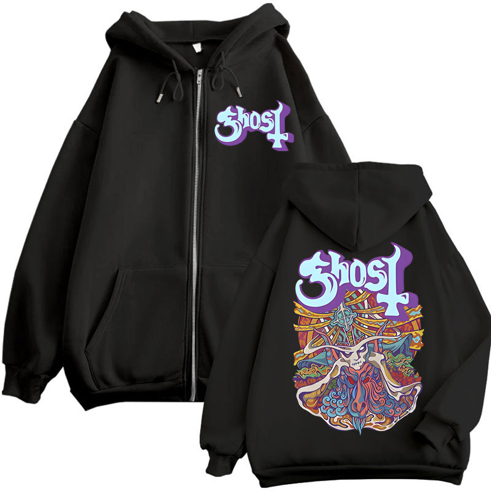 Ghost Band Grafische Rits Hood - Mens Fashion Zip Up Hoodies recensie en prijs