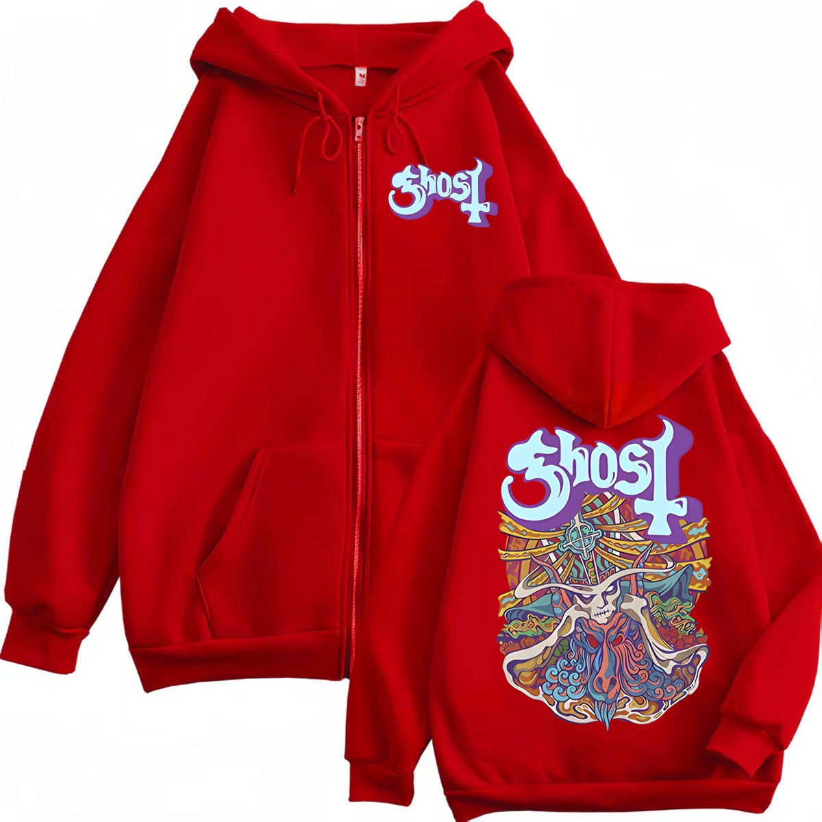 Ghost Band Grafische Rits Hood - Mens Fashion Zip Up Hoodies recensie en prijs