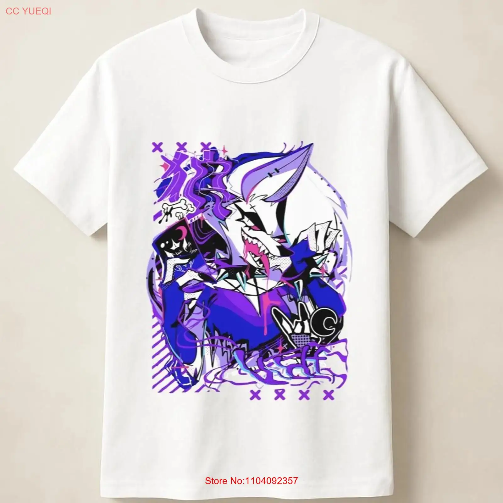 Paarse Anime Wolf in Graffiti  - Poster Men Fashion recensie en prijs