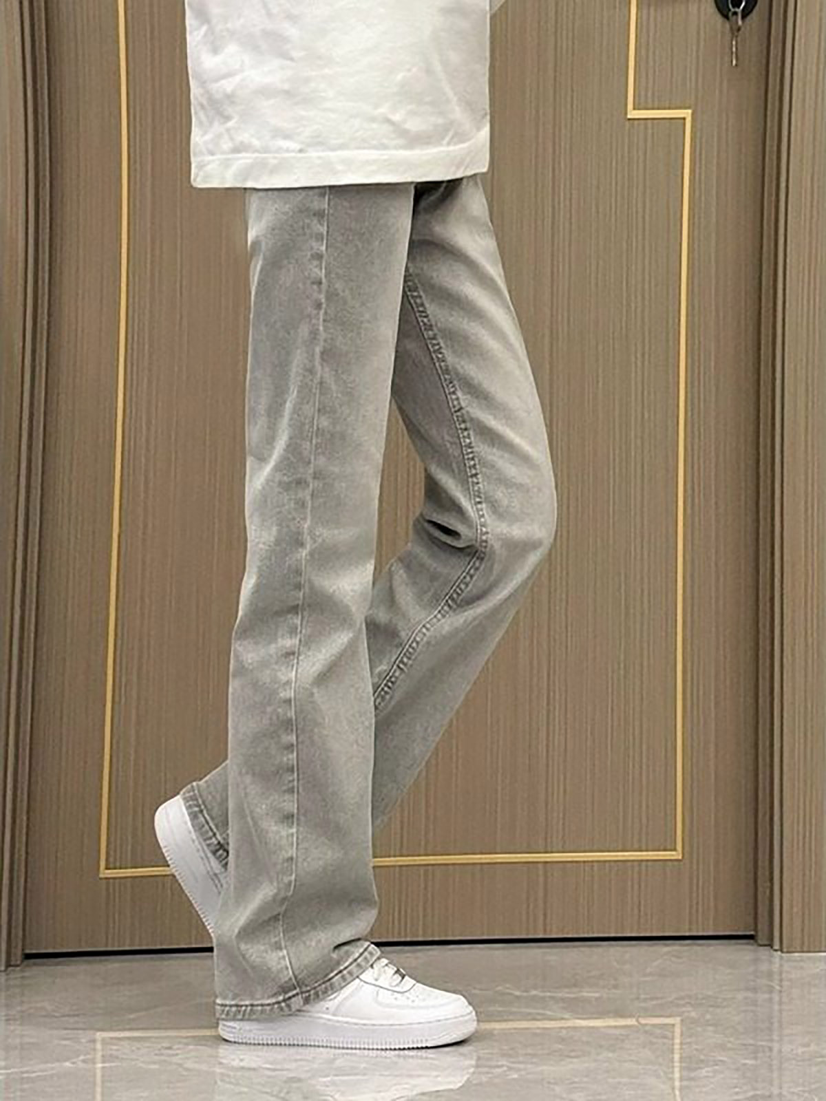 Rookgrijze, rechte, slanke jea - Men'S Fashion Grey Jeans recensie en prijs